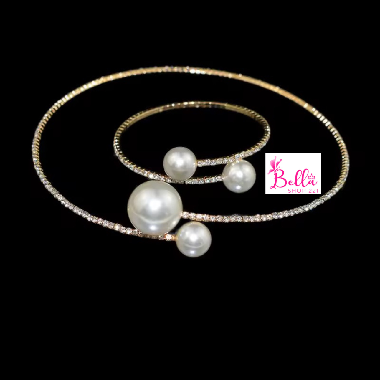 6a3309bb-9139-4560-a98d-97ec00567479 Ensemble de bijoux - collier et bracelet doré – Image 1