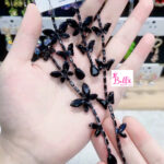 Ensemble de bijoux - collier et boucles d’oreilles papillon noir – Image 2