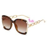 Lunette de soleil - marron cheetah et doré – Image 2