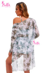 Ensemble Maillot de bain 3 pièces (short + haut + kimono) - vert blanc – Image 6