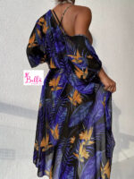 Ensemble Maillot de bain 2 pièces ( maillot 1 pièce + kimono) - violet jaune – Image 2