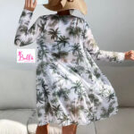 Ensemble Maillot de bain 3 pièces (short + haut + kimono) - vert blanc – Image 4
