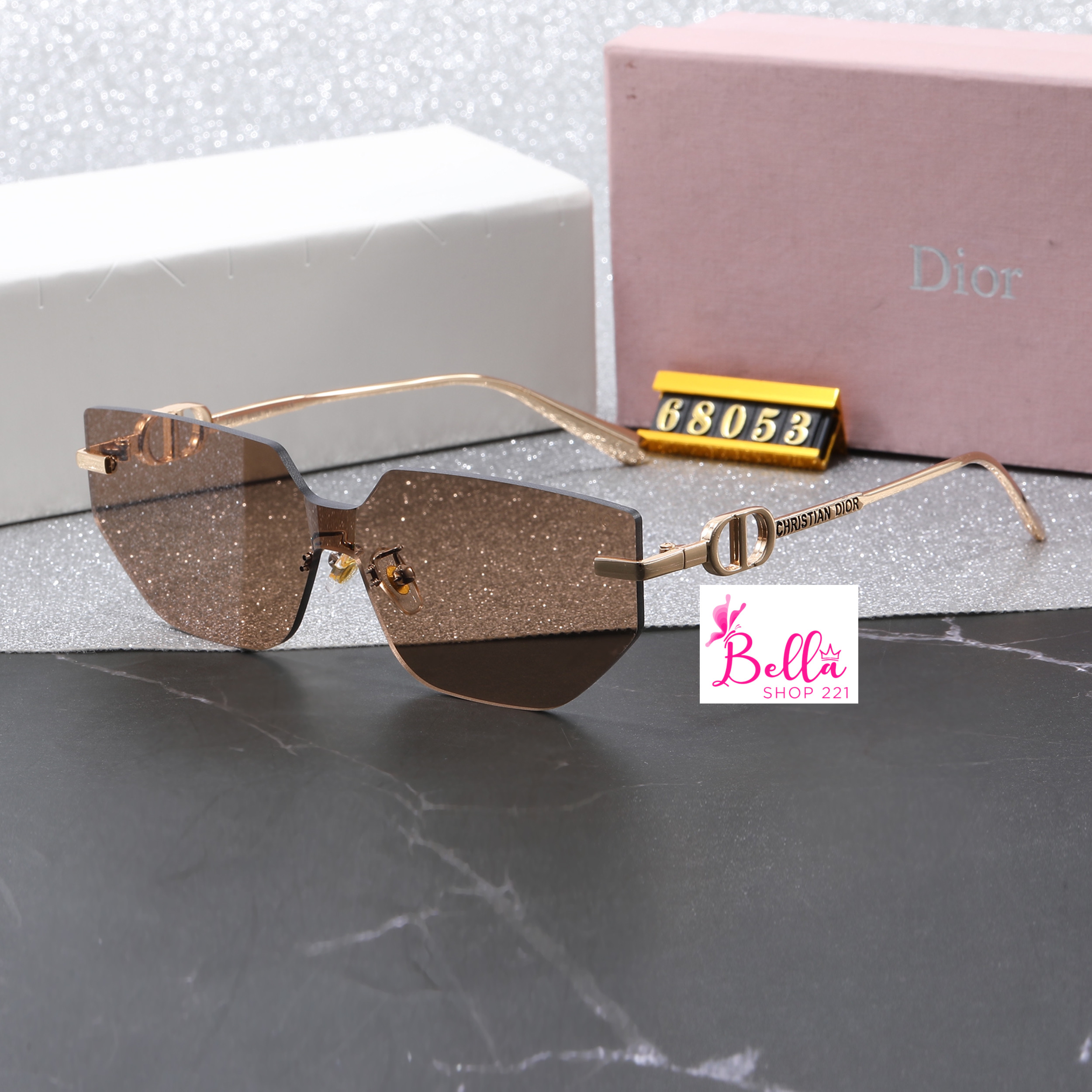 703e6e49-6ec0-4c7c-ac74-c206a30718d0 Lunette de soleil - Christian Dior (+ boîte + étui) – Image 1