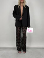 Pantalon bas large en dentelle - noir – Image 3