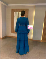 Robe  longue manche - bleue – Image 4