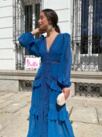 Robe  longue manche - bleue – Image 6