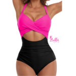 Maillot de bain 1 pièce - rose noir