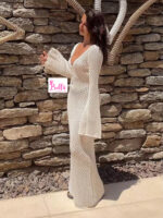 Robe de plage - blanc cassé – Image 5