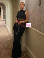 Robe moulante dos nu et cut out en dentelle - noire – Image 3
