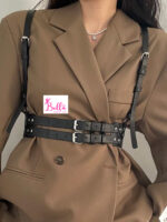 Ceinture de taille avec bretelles - noire (87 cm) – Image 2