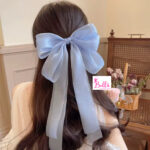 Pince à cheveux noeud - bleu clair