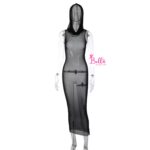 Robe de plage avec capuche - noir (transparente) – Image 5