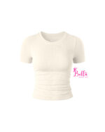 T-shirt Crop top côtelé et gainant - beige