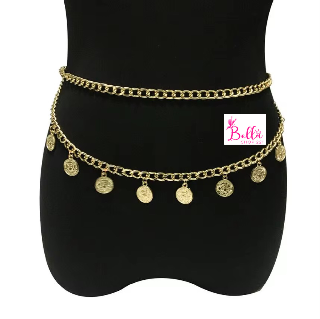 88c19ef1-104c-4749-9965-80cb4b9cdfb1 Ceinture de taille supposée - dorée (85 cm) – Image 1