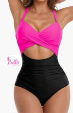 Maillot de bain 1 pièce - rose noir – Image 4