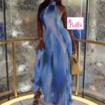 Robe  - multicolore bleue