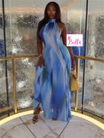 Robe  - multicolore bleue