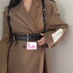 Ceinture de taille avec bretelles - noire (87 cm) – Image 4