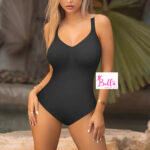 Bodysuit débardeur côtelé gainant - noir