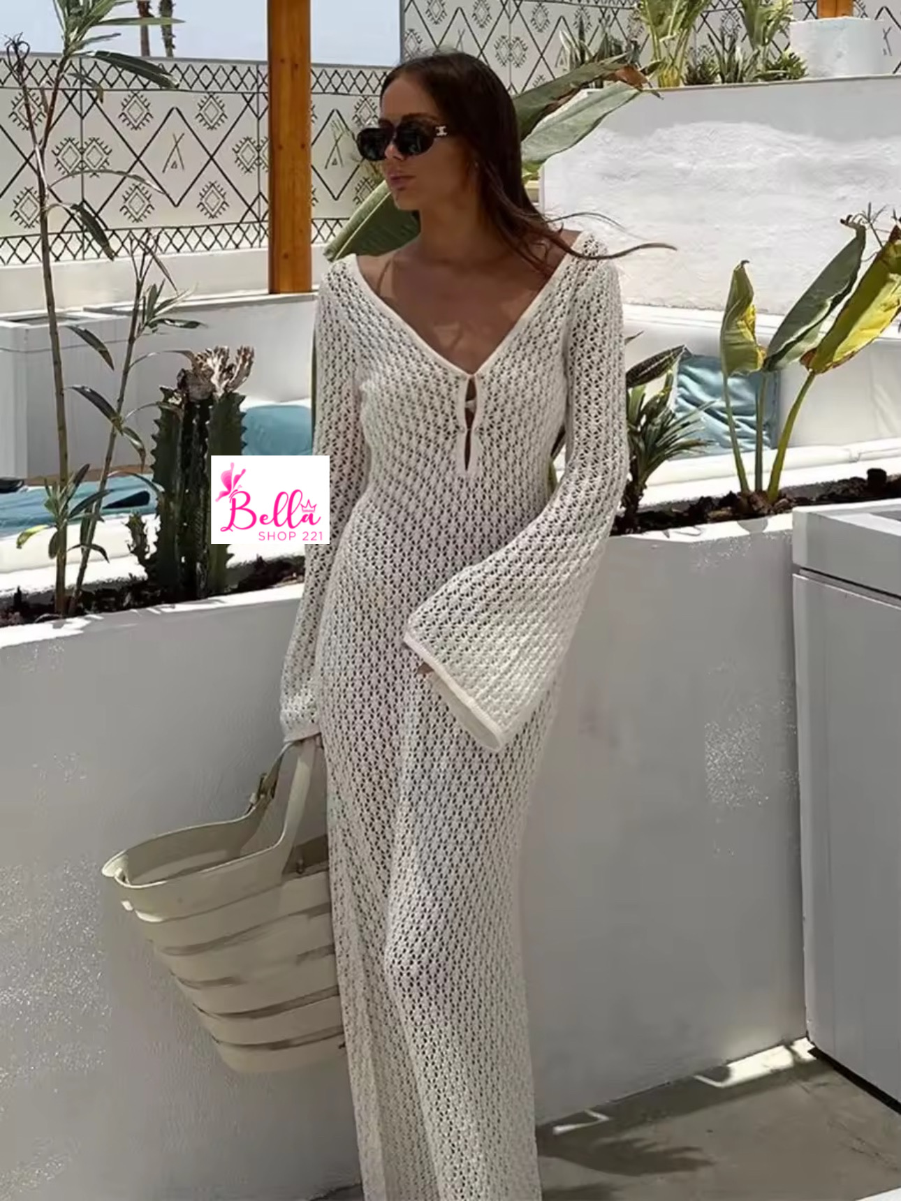 ce9804d0-d39f-46ff-b70b-a355e6742265 Robe de plage - blanc cassé – Image 1