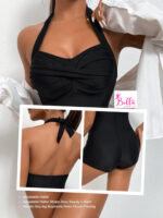 Maillot de bain 1 pièce (combi-short) - noir – Image 8