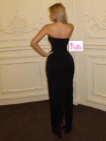 Robe moulante bustier - noire – Image 3