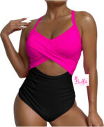 Maillot de bain 1 pièce - rose noir – Image 2