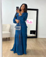 Robe  longue manche - bleue