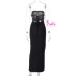 Robe avec attache derrière - rouge noir – Image 2