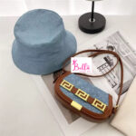 Ensemble Mini sac + bob réversible - marron bleu – Image 2