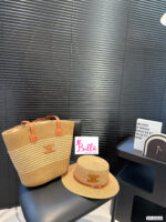 Ensemble Sac Fourre-Tout Céline + chapeau - beige – Image 2