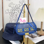 Ensemble Mini sac + bob réversible - bleu