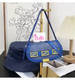 Ensemble Mini sac + bob réversible - bleu