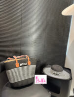 Ensemble Sac Fourre-Tout miu miu + chapeau - noir blanc – Image 2