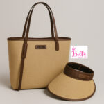 Ensemble Sac Fourre-Tout miu miu + chapeau - beige marron