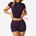 Ensemble short avec poche et haut seamless - violet