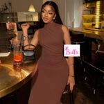 Robe moulante sans manches - marron