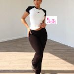 Ensemble pantalon et t-shirt - noir blanc
