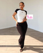 Ensemble pantalon et t-shirt - noir blanc