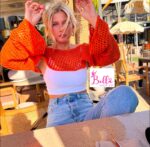 Haut court en maille - orange – Image 2