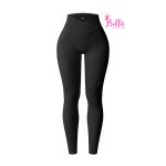Legging taille haute côtelé et gainant - noir