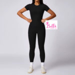 Ensemble Legging taille haute et T-Shirt seamless - noir – Image 2