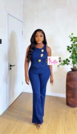 Ensemble pantalon et haut en jeans - bleu – Image 3