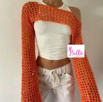 Haut court en maille - orange