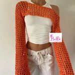 Haut court en maille - orange