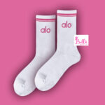 Chaussettes alo unisexes mi longues - blanches #3 – Image 5