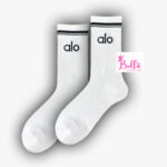 Chaussettes alo unisexes mi longues - blanches – Image 7