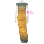 Robe moulante froncée - jaune vert – Image 6