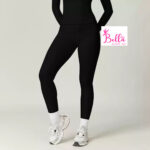 Ensemble Legging taille haute et haut longues manches seamless - noir – Image 7