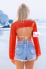 Haut court en maille - orange – Image 5